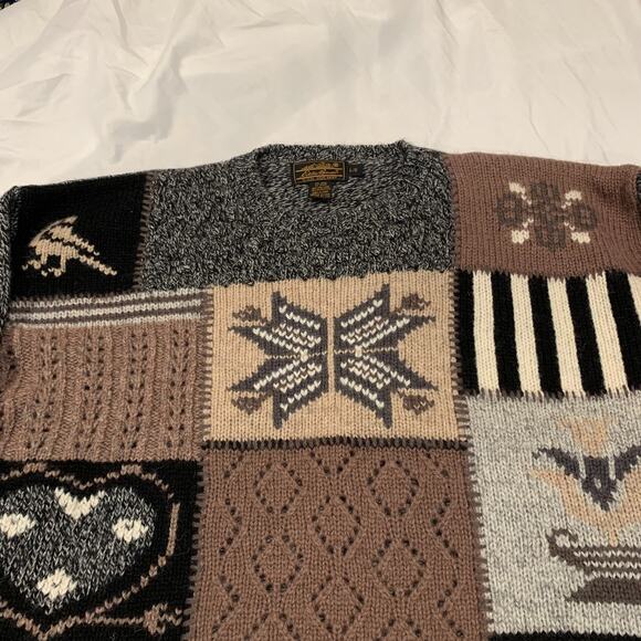 Vintage Eddie Bauer Women's Snowflake Holiday Sweater Size L Wool Office Party - Picture 3 of 9